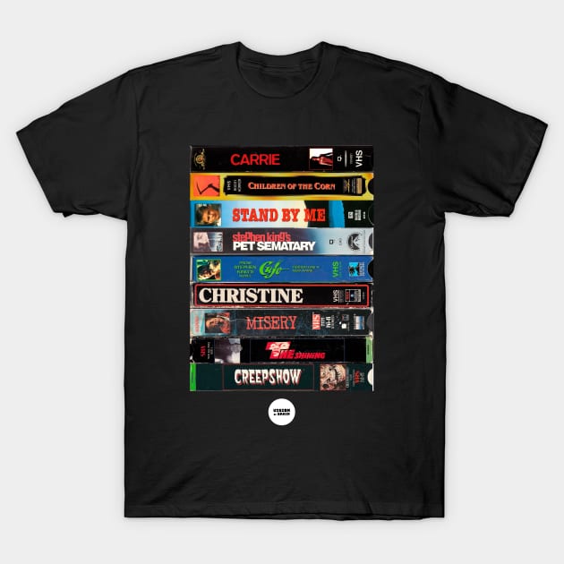 Stephen King VHS stack T-Shirt by visionofbrain